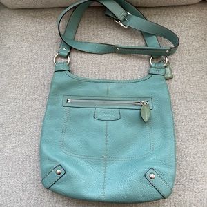 Coach turquoise cross body purse